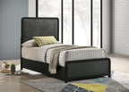 Home & Sleep Outlet - Cavelle 51-inch Upholstered Twin Panel Bed Black
