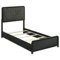 Home & Sleep Outlet - Cavelle 51-inch Upholstered Twin Panel Bed Black