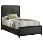 Home & Sleep Outlet - Cavelle 51-inch Upholstered Twin Panel Bed Black