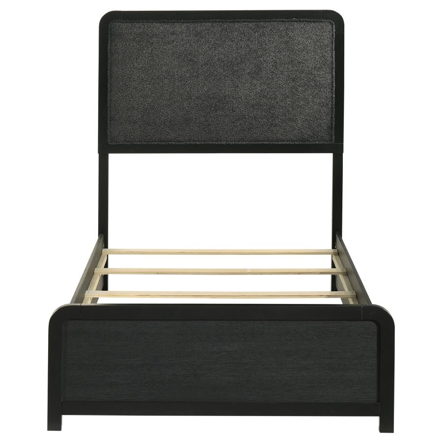 Home & Sleep Outlet - Cavelle 51-inch Upholstered Twin Panel Bed Black