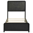 Cavelle 51-inch Upholstered Twin Panel Bed Black
