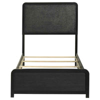 Cavelle 51-inch Upholstered Twin Panel Bed Black