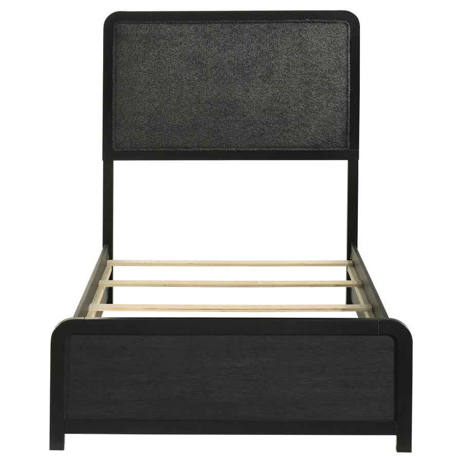 Cavelle 51-inch Upholstered Twin Panel Bed Black