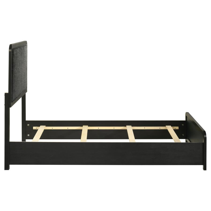 Home & Sleep Outlet - Cavelle 51-inch Upholstered Twin Panel Bed Black