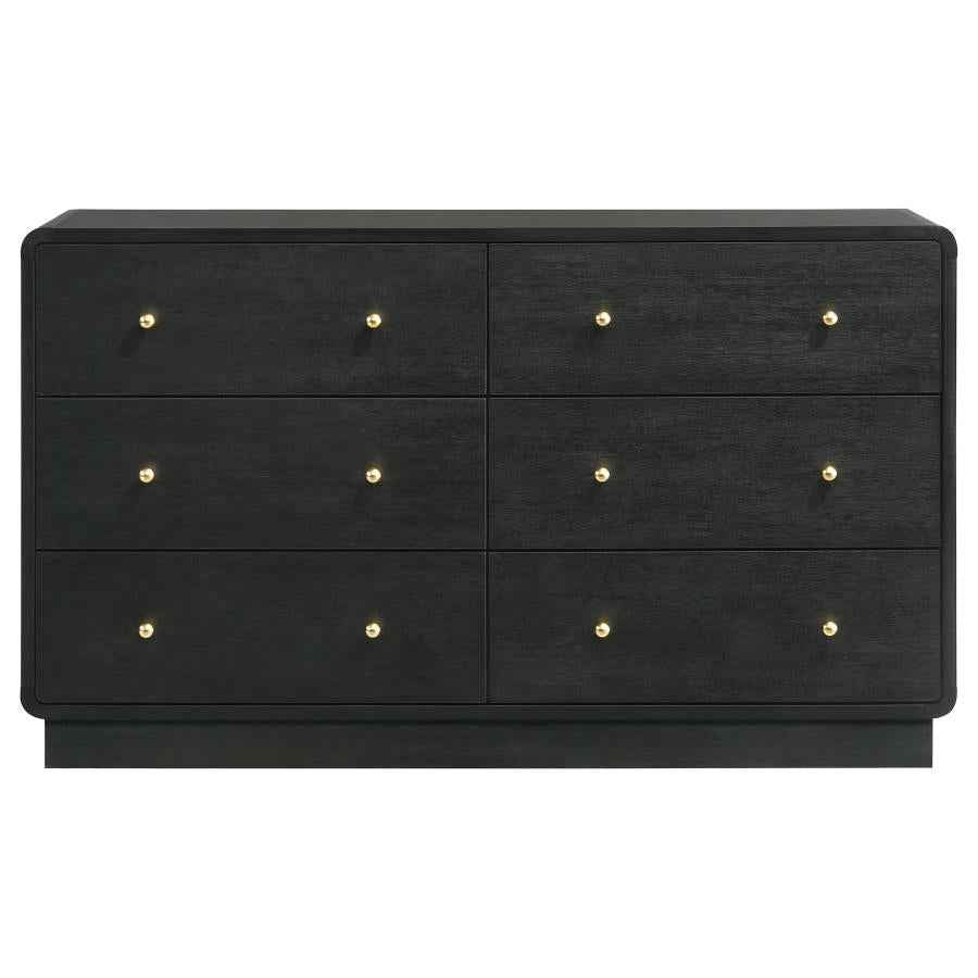 Cavelle 6-drawer Dresser Cabinet Black