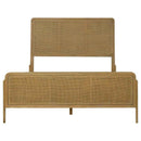 Arini Rattan California King Panel Bed Sand Wash and Natural