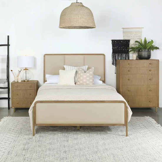 Arini 56-inch Eastern King Panel Bed Cream and Sand Wash