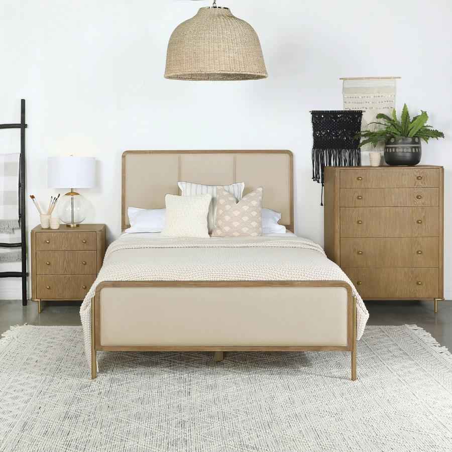 Arini 56-inch California King Panel Bed Cream and Sand Wash