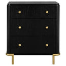 Arini 3-drawer Nightstand Black