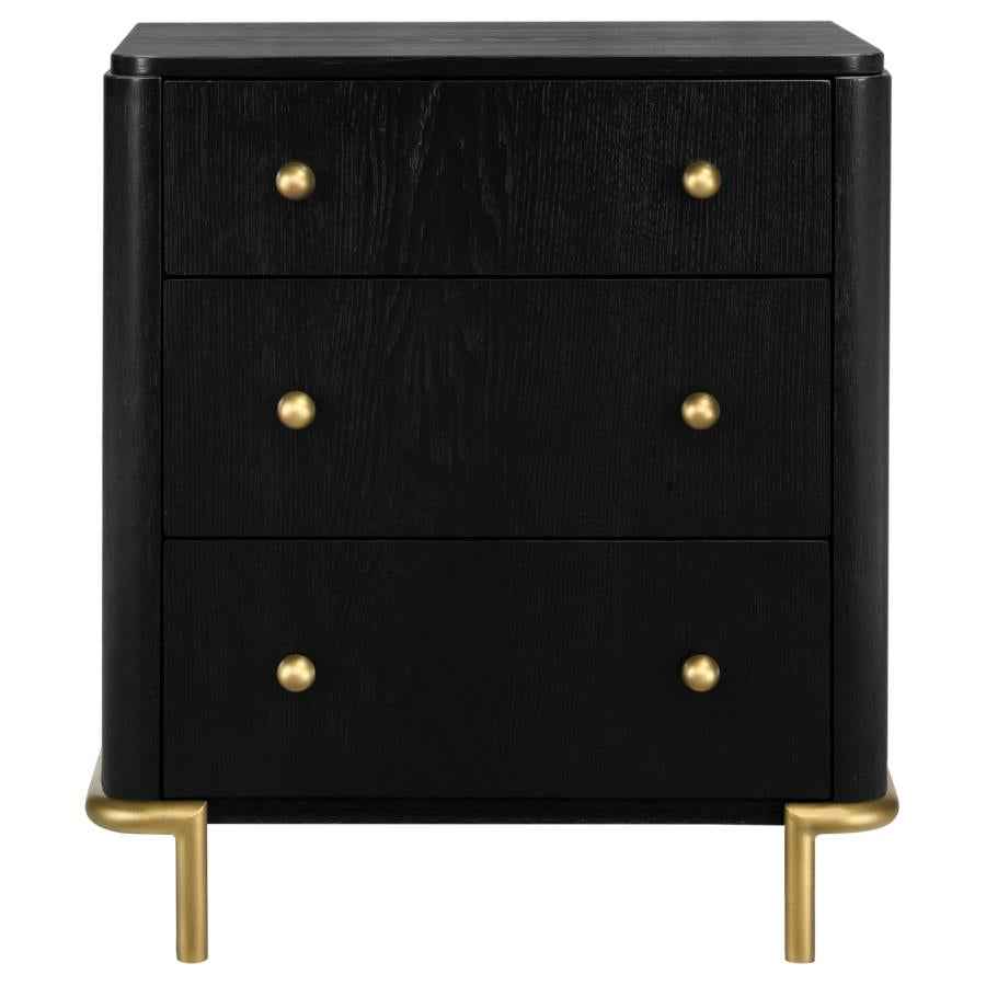Arini 3-drawer Nightstand Black