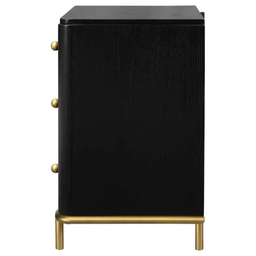 Arini 3-drawer Nightstand Black