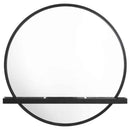 Arini Round Vanity Wall Mirror with Shelf Black