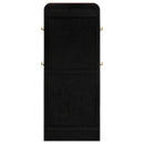 Arini Cane Weave Full Length Standing Floor Mirror Black