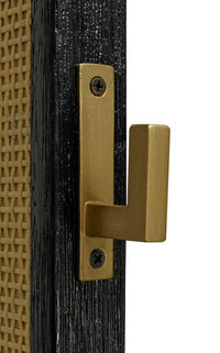Arini Cane Weave Full Length Standing Floor Mirror Black