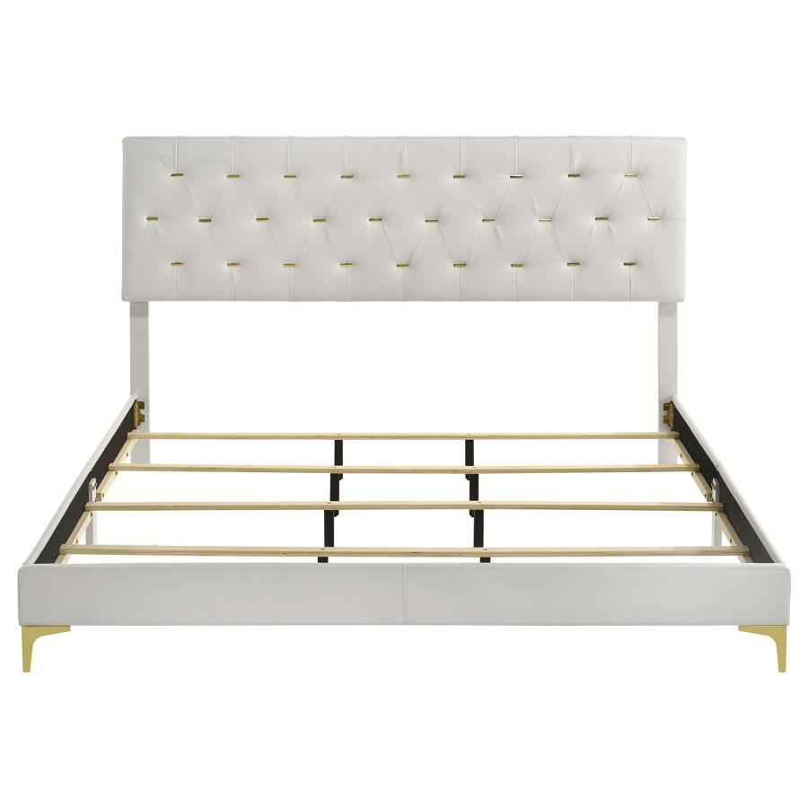 Kendall Upholstered Eastern King Panel Bed White