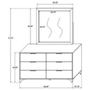 Kendall 6-drawer Dresser with Mirror White