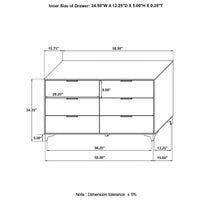 Kendall 6-drawer Dresser White