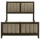 Wilkes 51-inch Upholstered Full Bed Dark Cocoa