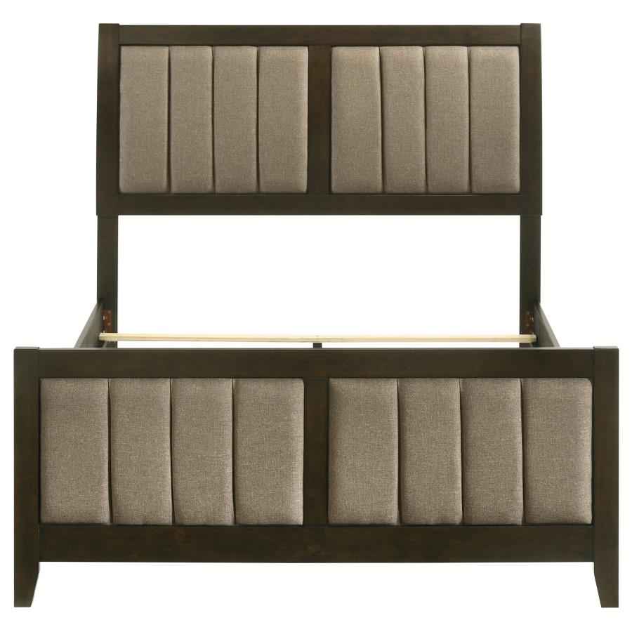 Wilkes 51-inch Upholstered Full Bed Dark Cocoa