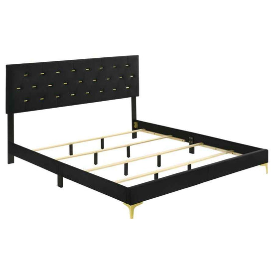 Kendall Upholstered California King Panel Bed Black