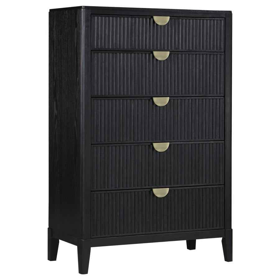 Brookmead 5-drawer Bedroom Chest Black - Home & Sleep Outlet