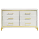 Lucia 4-piece Queen Bedroom Set Beige and White - Home & Sleep Outlet