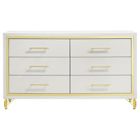 Lucia 4-piece Queen Bedroom Set Beige and White - Home & Sleep Outlet