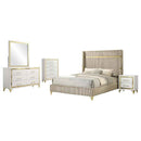 Lucia 5-piece Queen Bedroom Set Beige and White - Home & Sleep Outlet