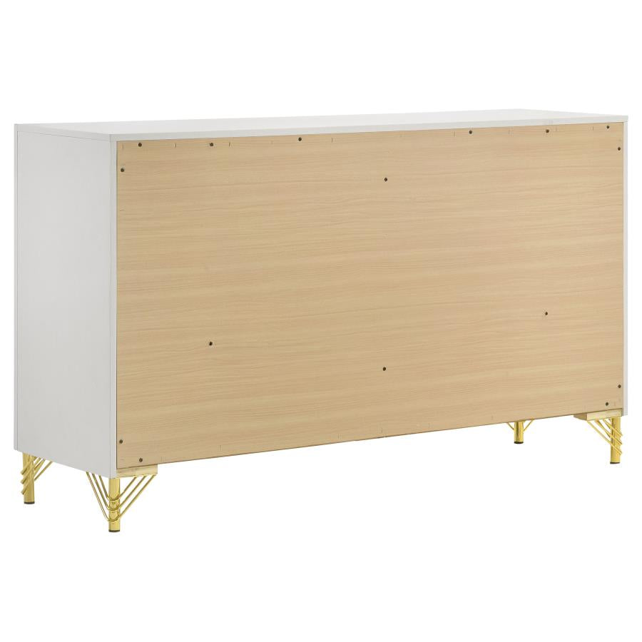 Lucia 5-piece Queen Bedroom Set Beige and White - Home & Sleep Outlet