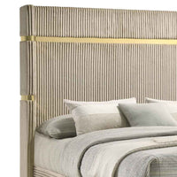 Lucia 61-inch Upholstered Queen Wingback Bed Beige - Home & Sleep Outlet