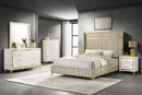 Lucia 61-inch Upholstered Queen Wingback Bed Beige - Home & Sleep Outlet