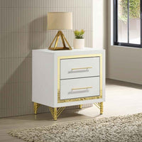 Lucia 2-drawer Nightstand Bedside Table White - Home & Sleep Outlet