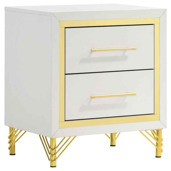 Lucia 2-drawer Nightstand Bedside Table White