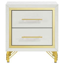 Lucia 2-drawer Nightstand Bedside Table White - Home & Sleep Outlet