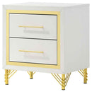Lucia 2-drawer Nightstand Bedside Table White - Home & Sleep Outlet