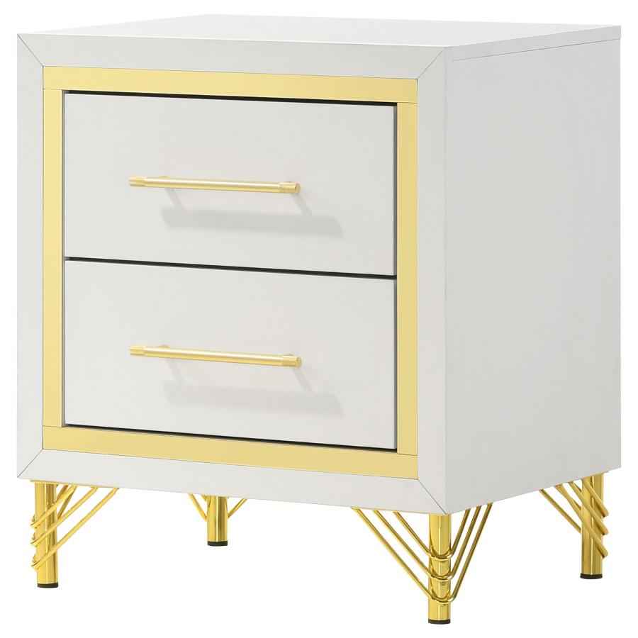 Lucia 2-drawer Nightstand Bedside Table White - Home & Sleep Outlet