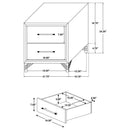 Lucia 2-drawer Nightstand Bedside Table White - Home & Sleep Outlet