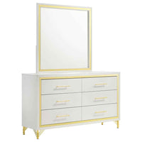 Lucia 6-drawer Dresser with Mirror White - Home & Sleep Outlet