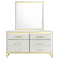 Lucia 6-drawer Dresser with Mirror White - Home & Sleep Outlet