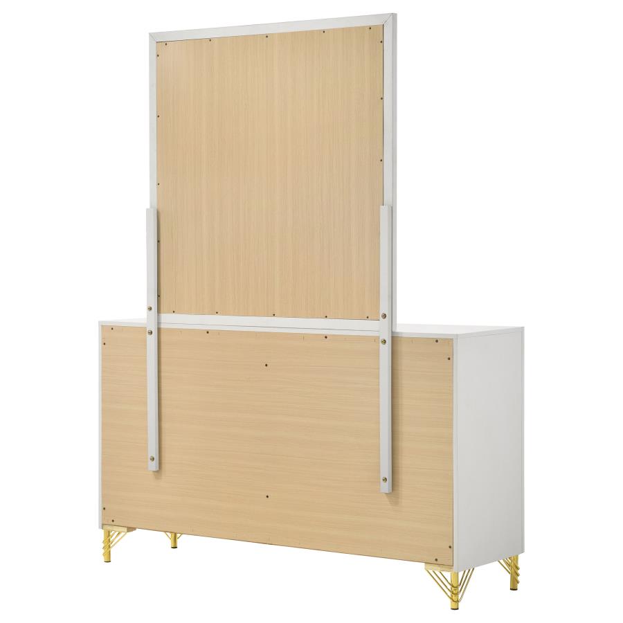 Lucia 6-drawer Dresser with Mirror White - Home & Sleep Outlet