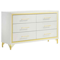 Lucia 6-drawer Dresser Cabinet White - Home & Sleep Outlet