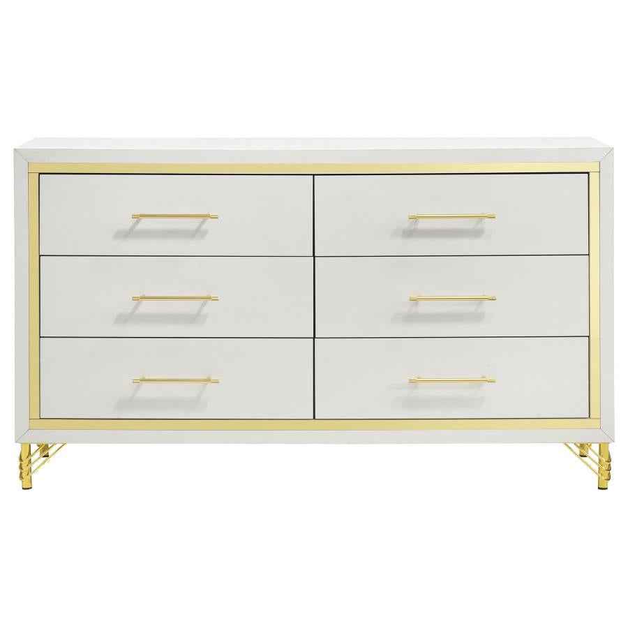 Lucia 6-drawer Dresser Cabinet White - Home & Sleep Outlet