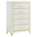 Lucia 5-drawer Bedroom Chest of Drawers White - Home & Sleep Outlet