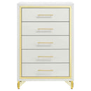 Lucia 5-drawer Bedroom Chest of Drawers White - Home & Sleep Outlet