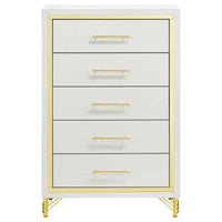 Lucia 5-drawer Bedroom Chest of Drawers White - Home & Sleep Outlet