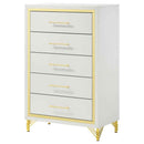Lucia 5-drawer Bedroom Chest of Drawers White - Home & Sleep Outlet