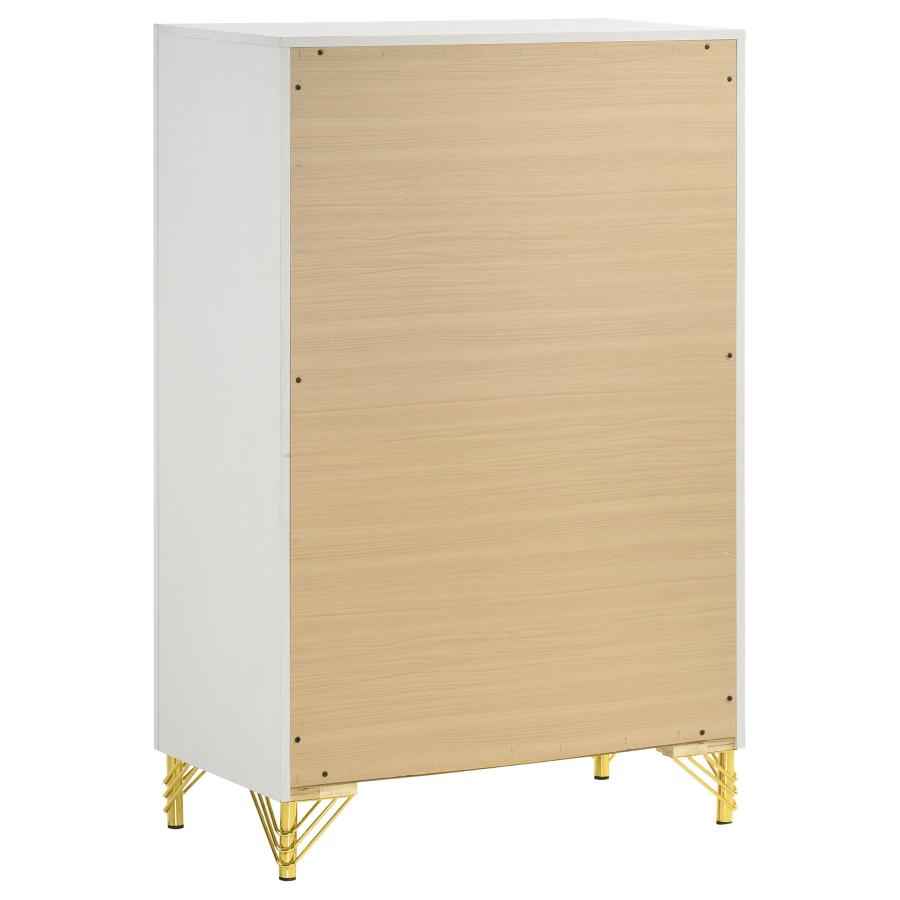 Lucia 5-drawer Bedroom Chest of Drawers White - Home & Sleep Outlet