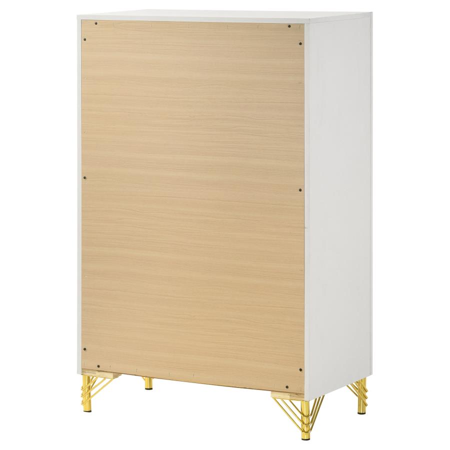 Lucia 5-drawer Bedroom Chest of Drawers White - Home & Sleep Outlet