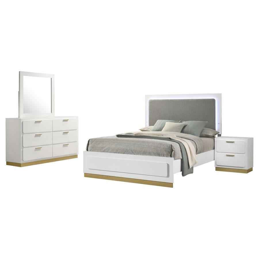 Caraway 4-piece Eastern King Bedroom Set White - Home & Sleep Outlet