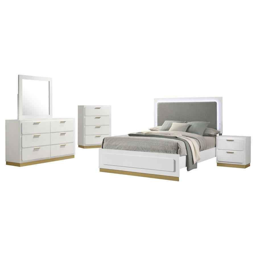 Caraway 5-piece Eastern King Bedroom Set White - Home & Sleep Outlet
